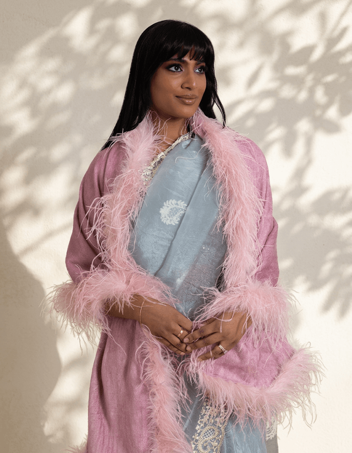 Ostrich Feather Trim Shawls