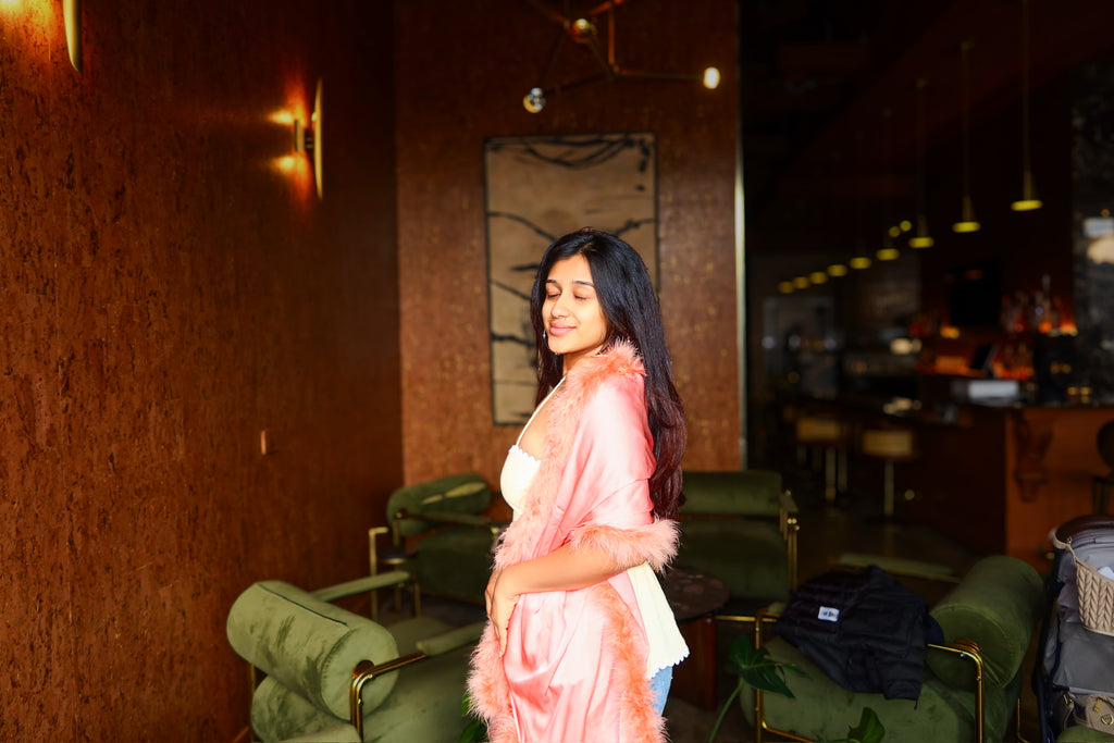 Marabou Feather Silk Shawl