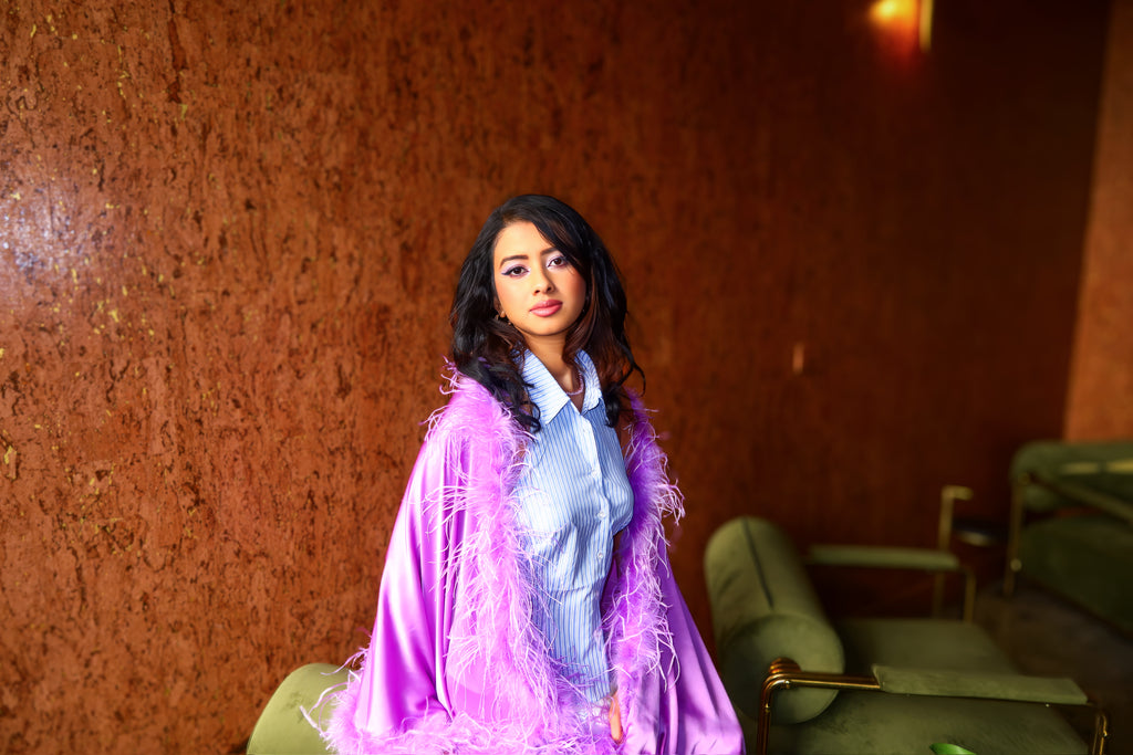 XL Ostrich Feather Silk Shawl