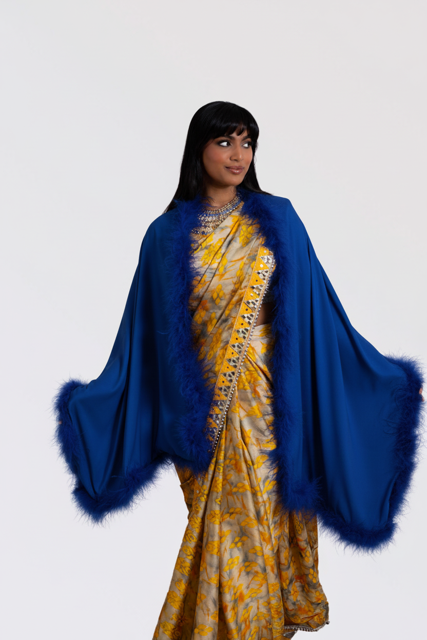 Ostrich Feather Silk Shawl