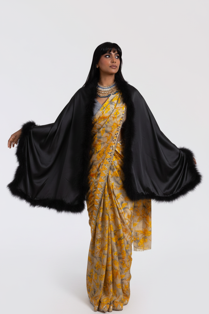 Marabou Feather Silk Shawl