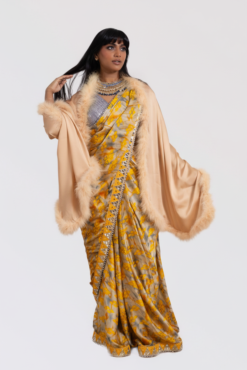 Marabou Feather Silk Shawl