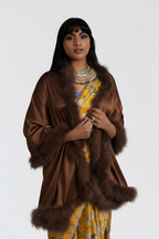 Marabou Feather Silk Shawl