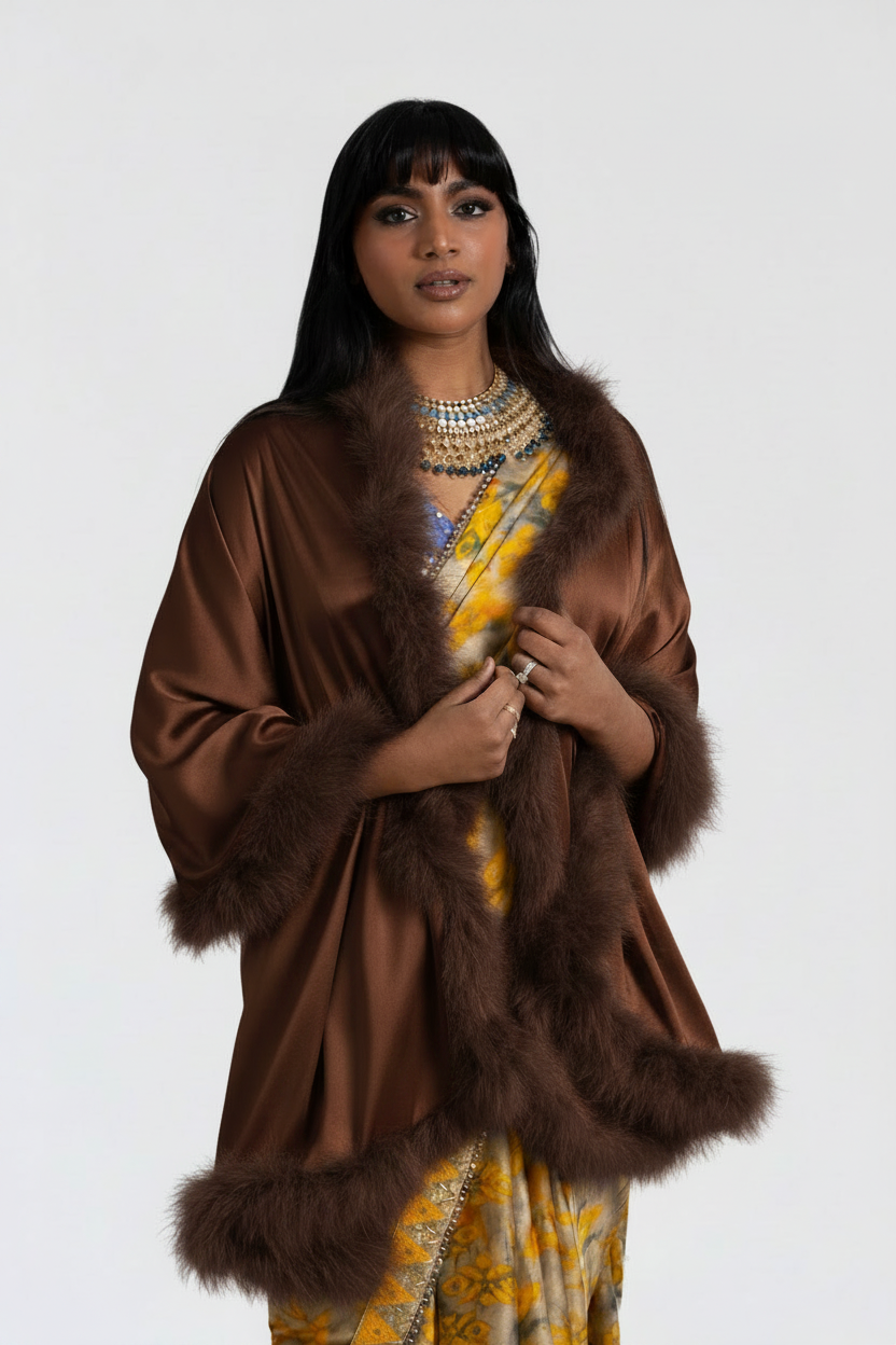 Marabou Feather Silk Shawl