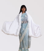 XL Marabou Feather Silk Shawl