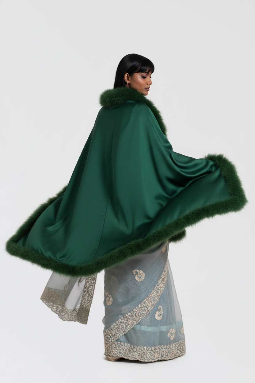 XL Marabou Feather Silk Shawl