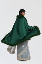 XL Marabou Feather Silk Shawl
