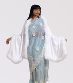 XL Marabou Feather Silk Shawl