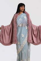 XL Marabou Feather Silk Shawl