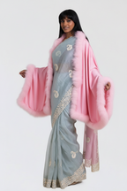 XL Marabou Feather Silk Shawl