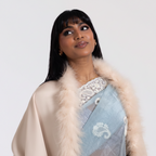 XL Marabou Feather Silk Shawl