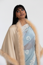 XL Marabou Feather Silk Shawl
