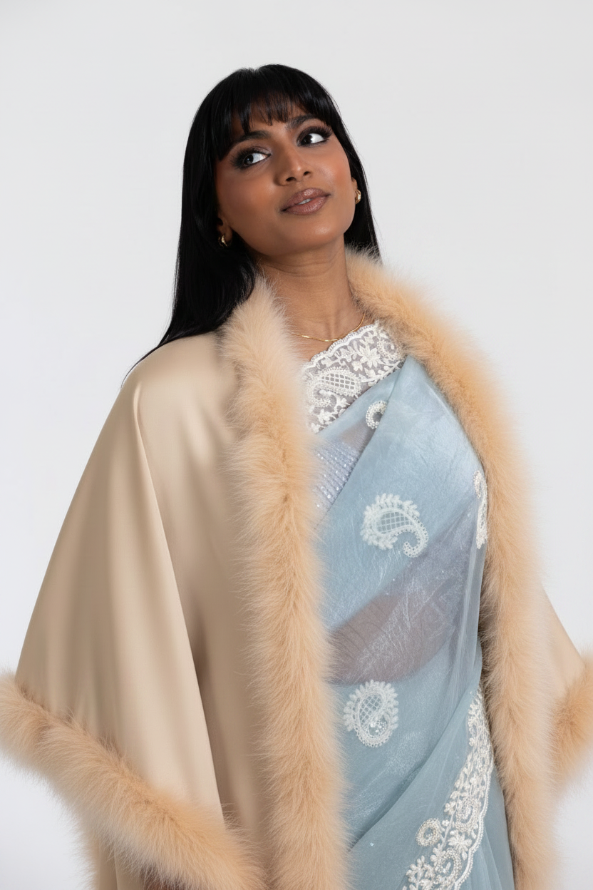 XL Marabou Feather Silk Shawl
