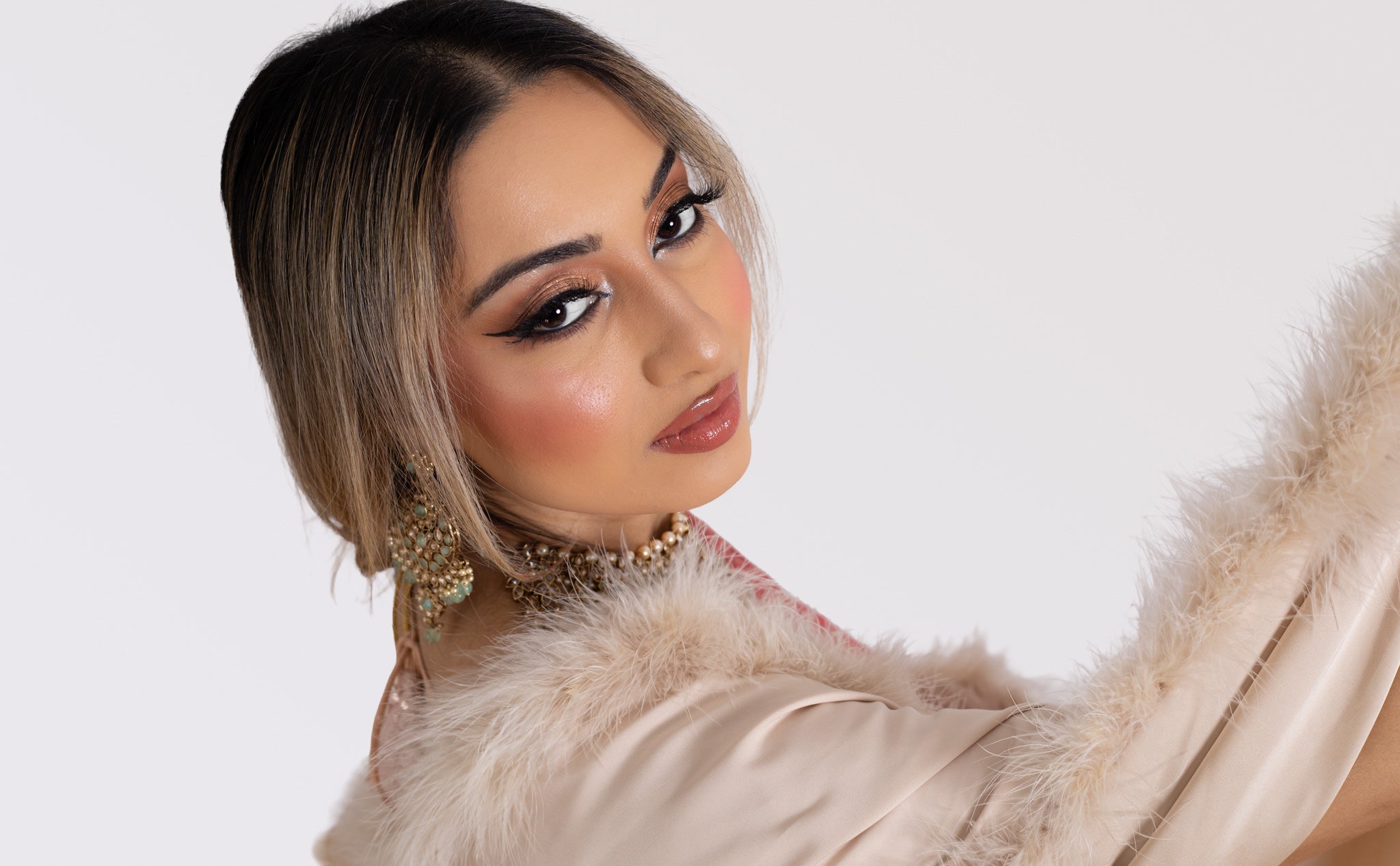 Marabou Lined Silk Shawl