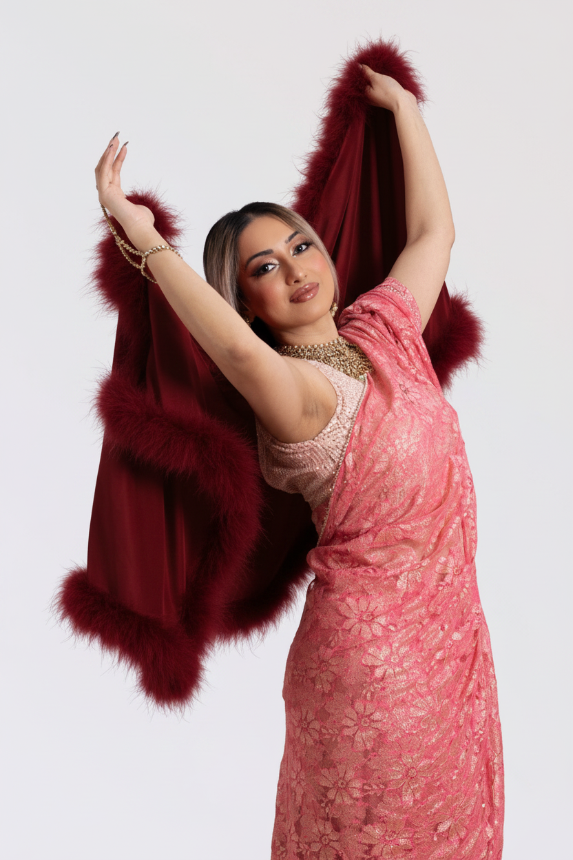 XL Marabou Feather Silk Shawl