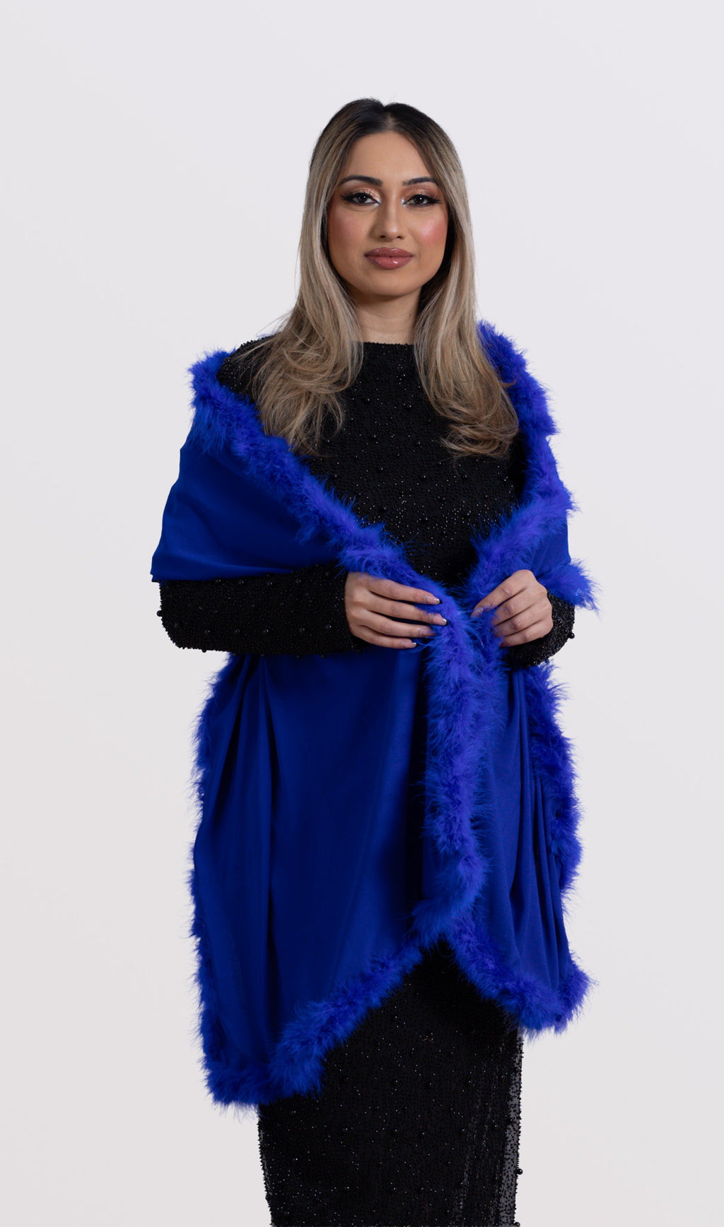 Marabou Lined Silk Shawl
