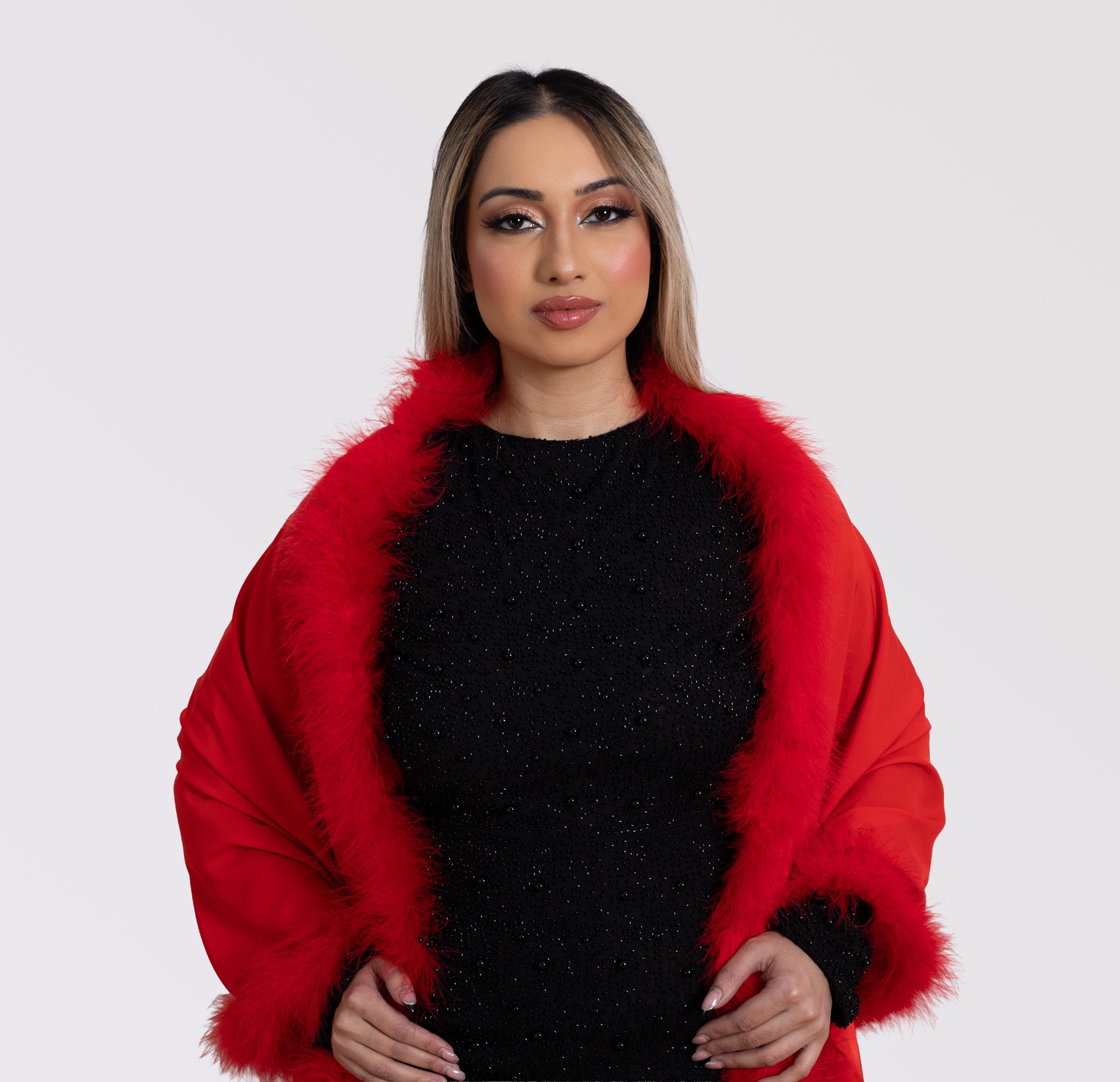 Marabou Feather Silk Shawl