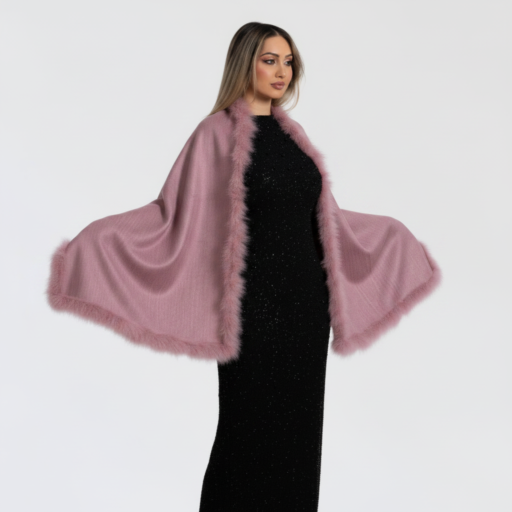 Marabou Feather Wool Shawl