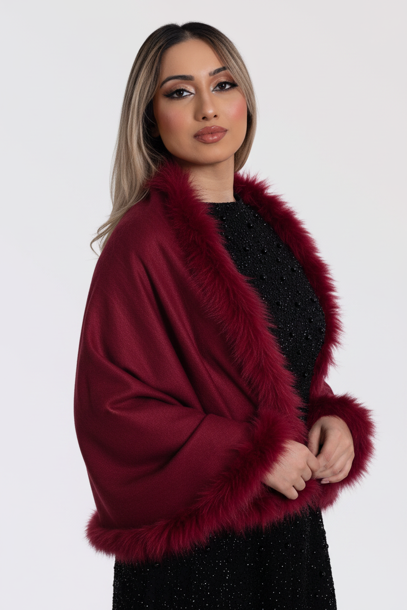 Marabou Feather Wool Shawl