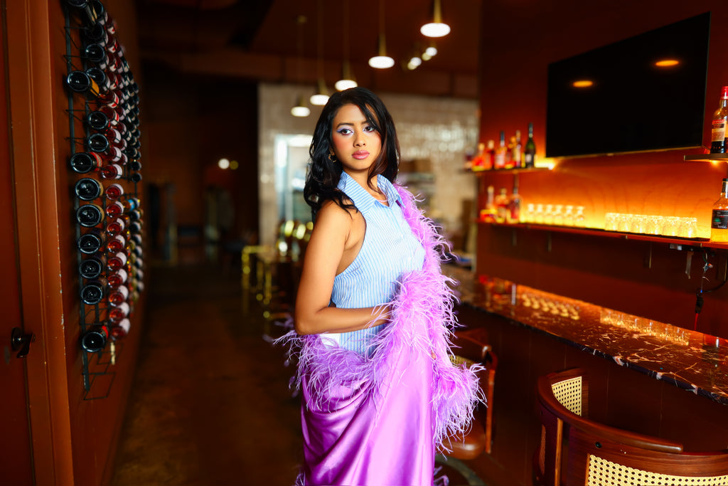 XL Ostrich Feather Silk Shawl