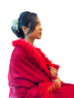 Marabou Feather Wool Shawl