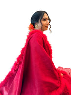Marabou Feather Wool Shawl