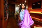 XL Ostrich Feather Silk Shawl