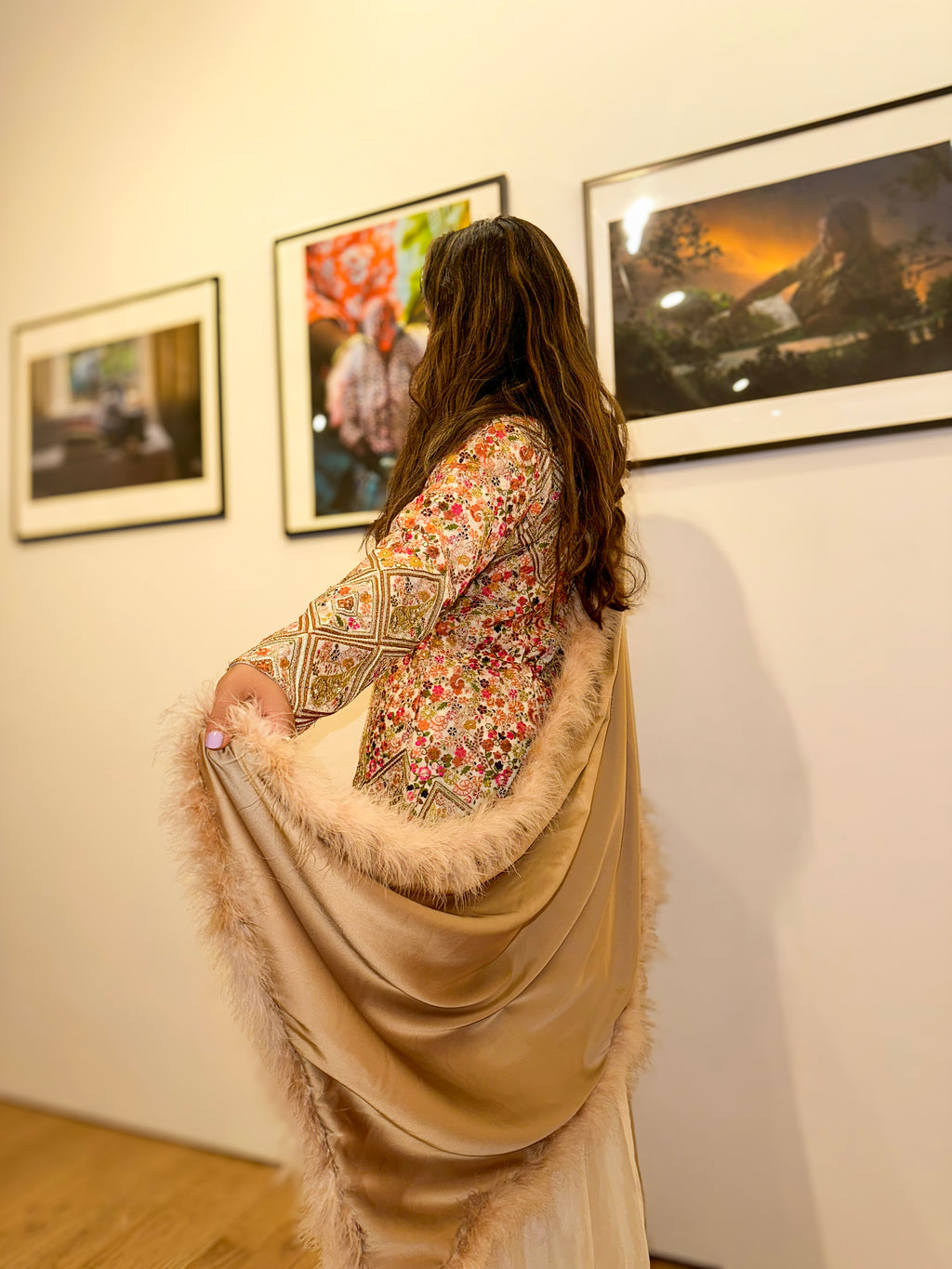 Marabou Feather Silk Shawl