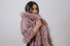 XL Marabou Feather Wool Shawl