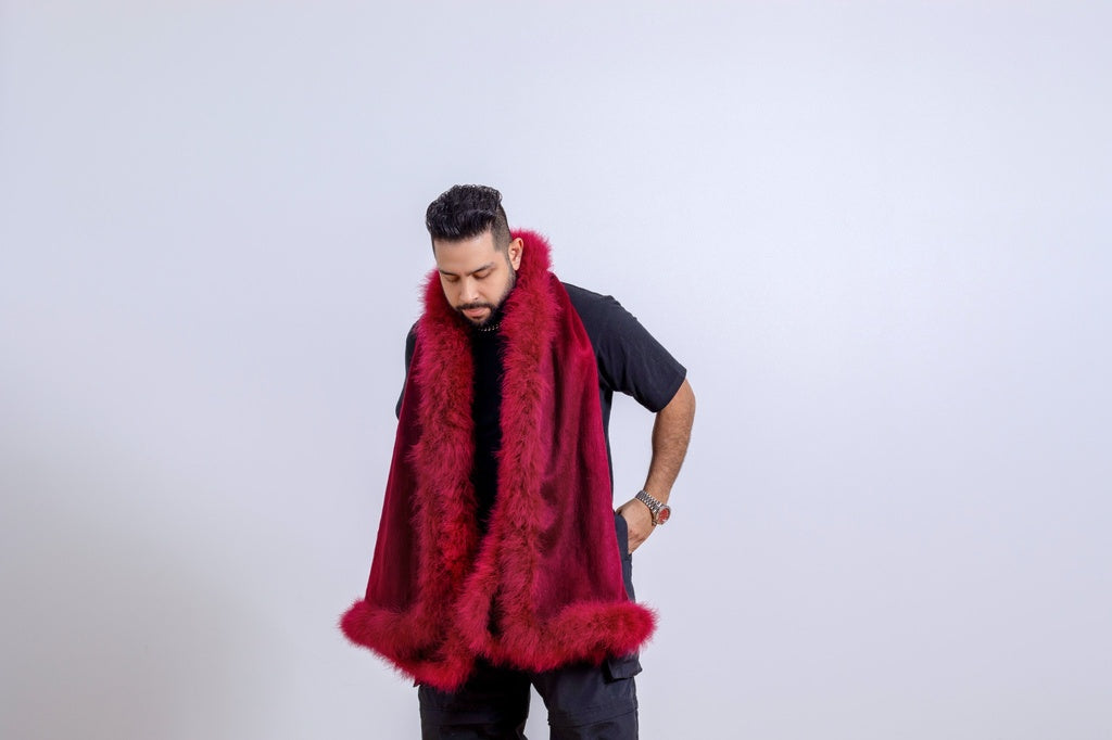 XL Marabou Feather Wool Shawl