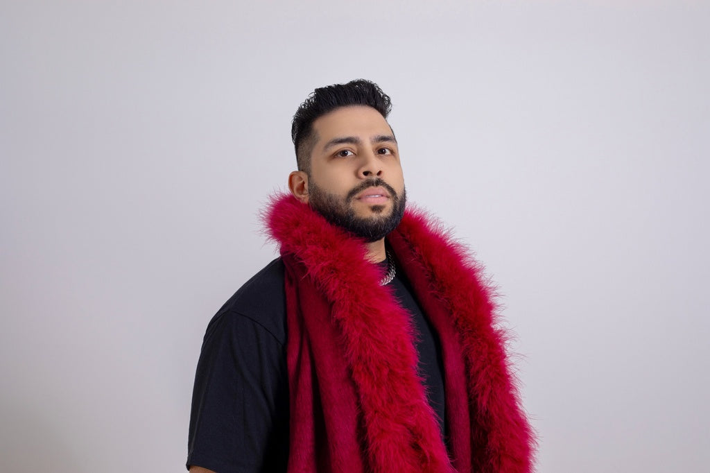 XL Marabou Feather Wool Shawl