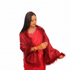 Ostrich Feather Wool Shawl