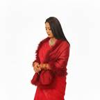 Ostrich Feather Wool Shawl