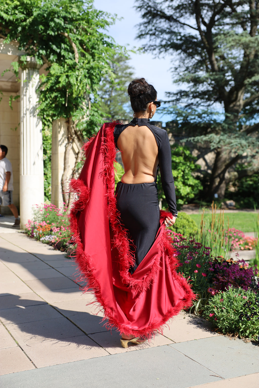 XL Ostrich Feather Silk Shawl
