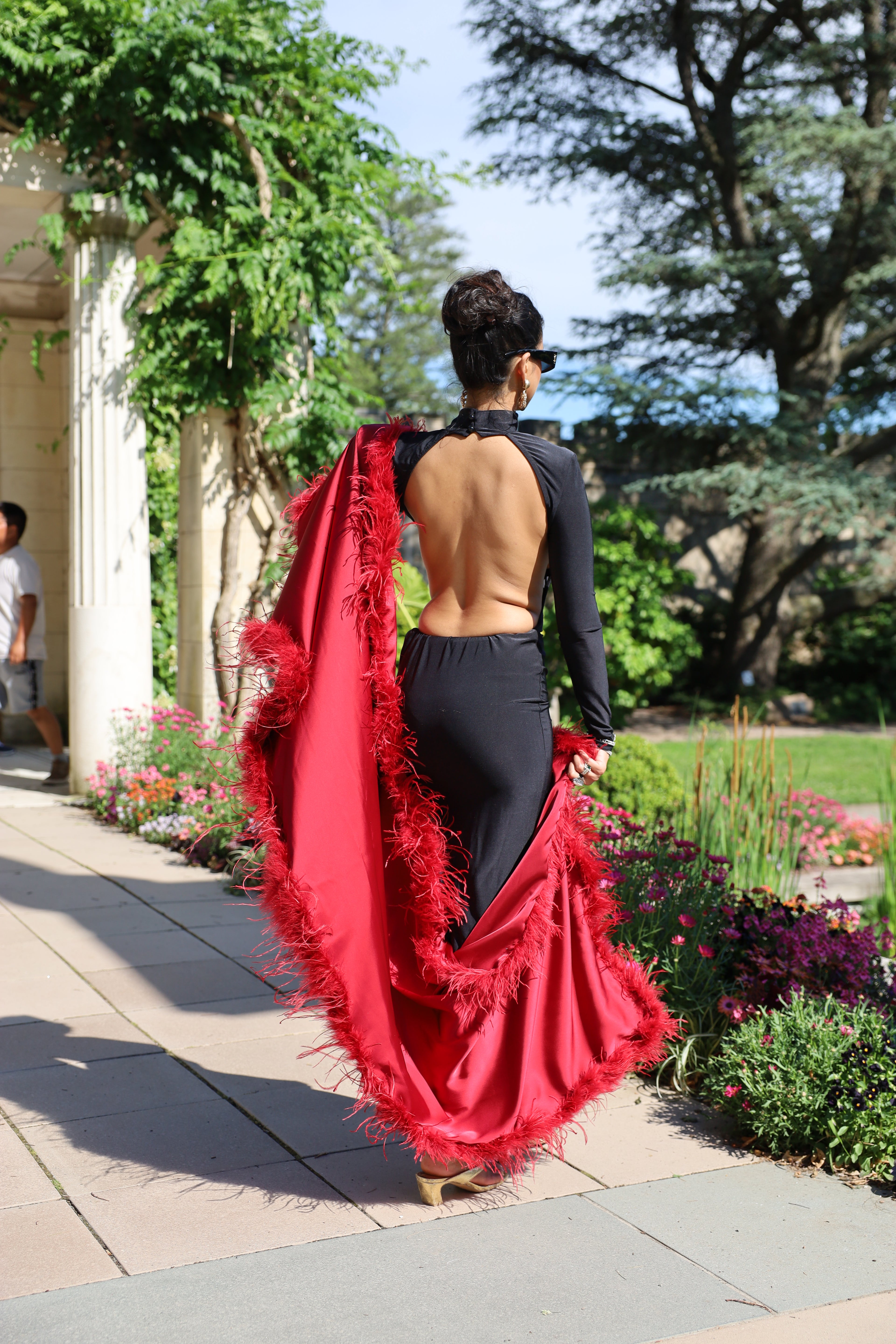 XL Ostrich Feather Silk Shawl