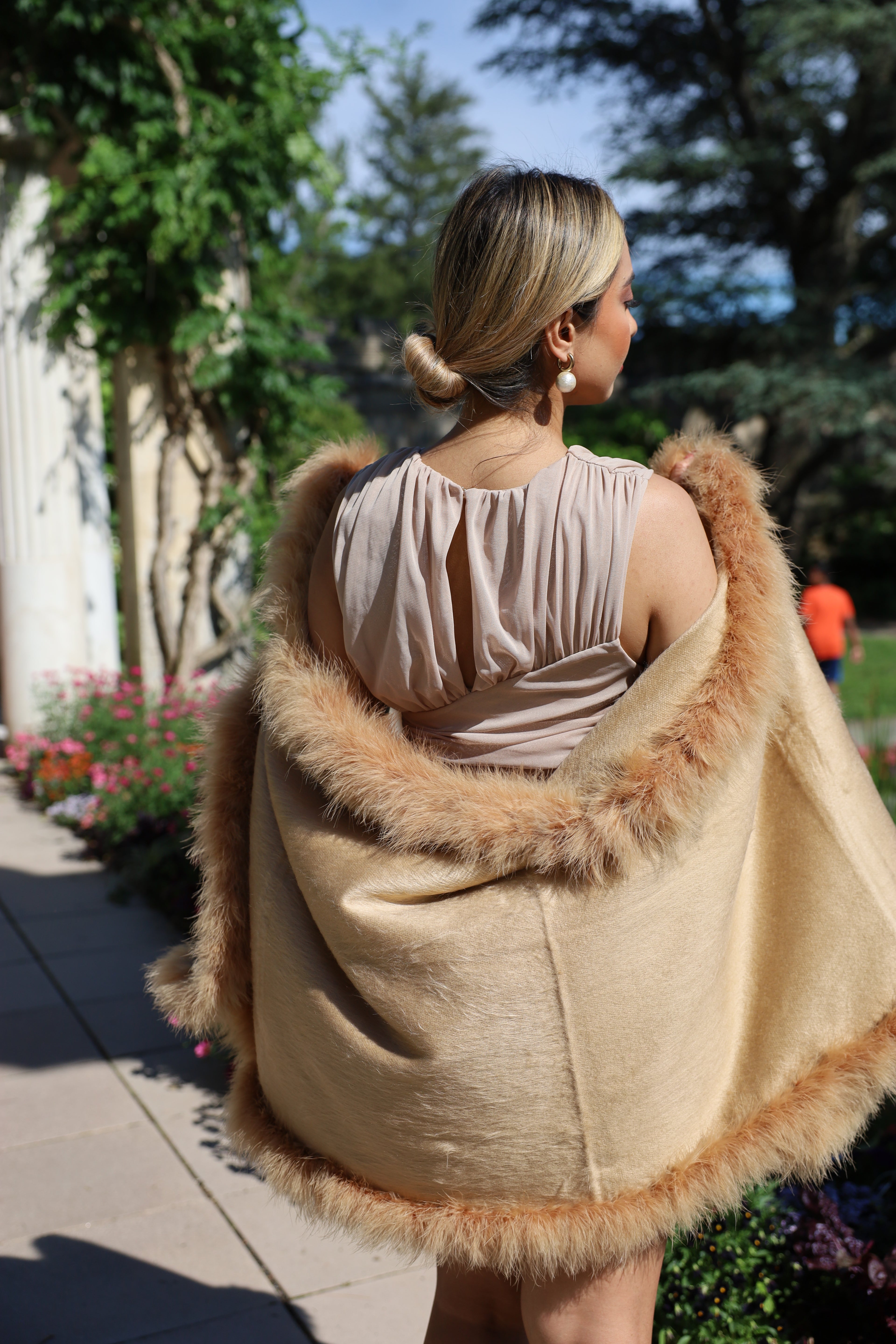 XL Marabou Feather Wool Shawl