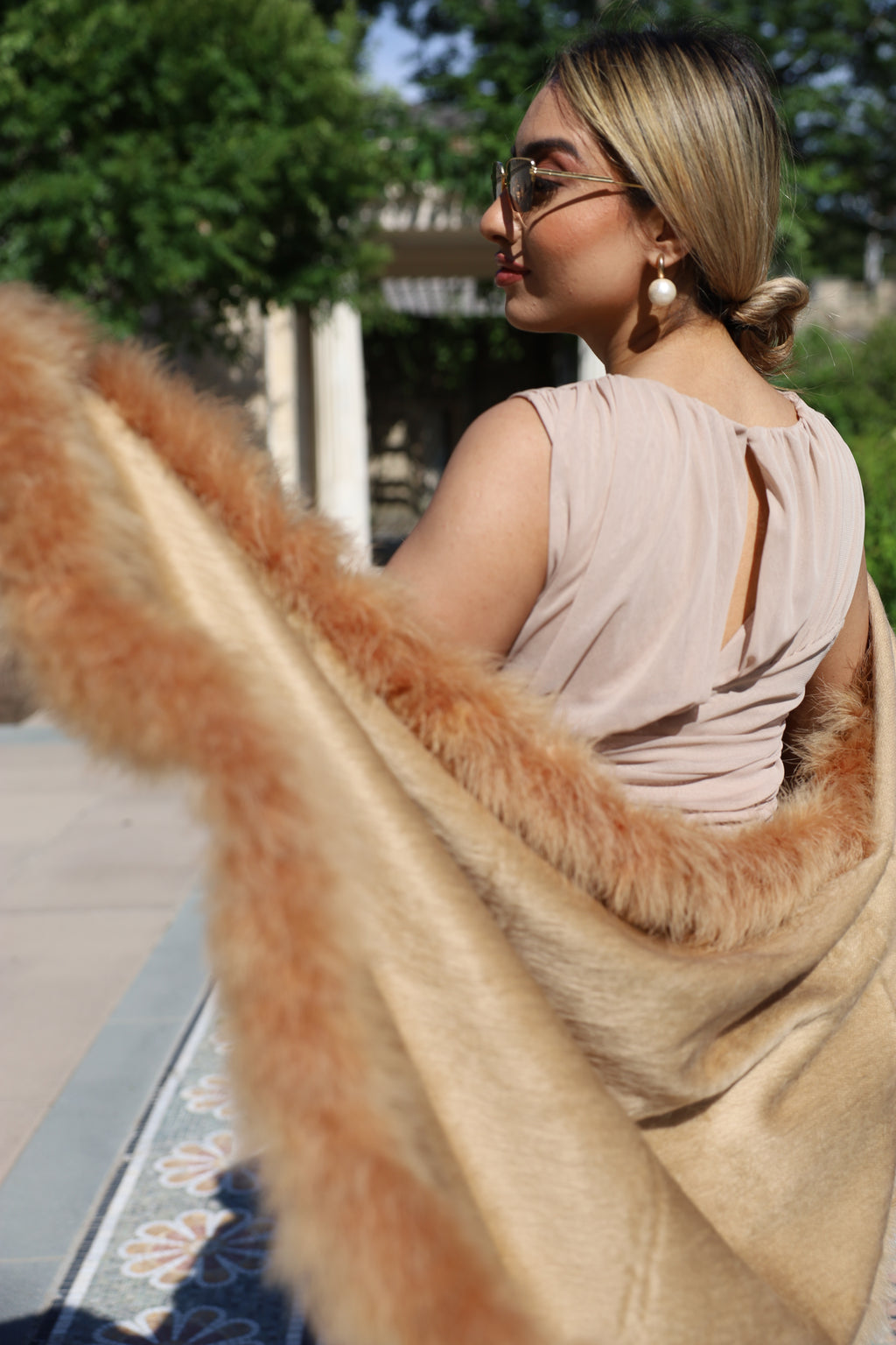 XL Marabou Feather Wool Shawl