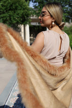 XL Marabou Feather Wool Shawl