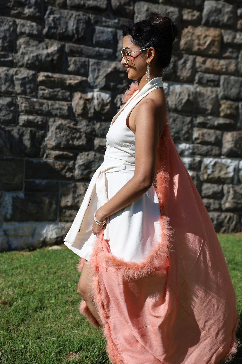Cashmere Wool Marabou Shawl