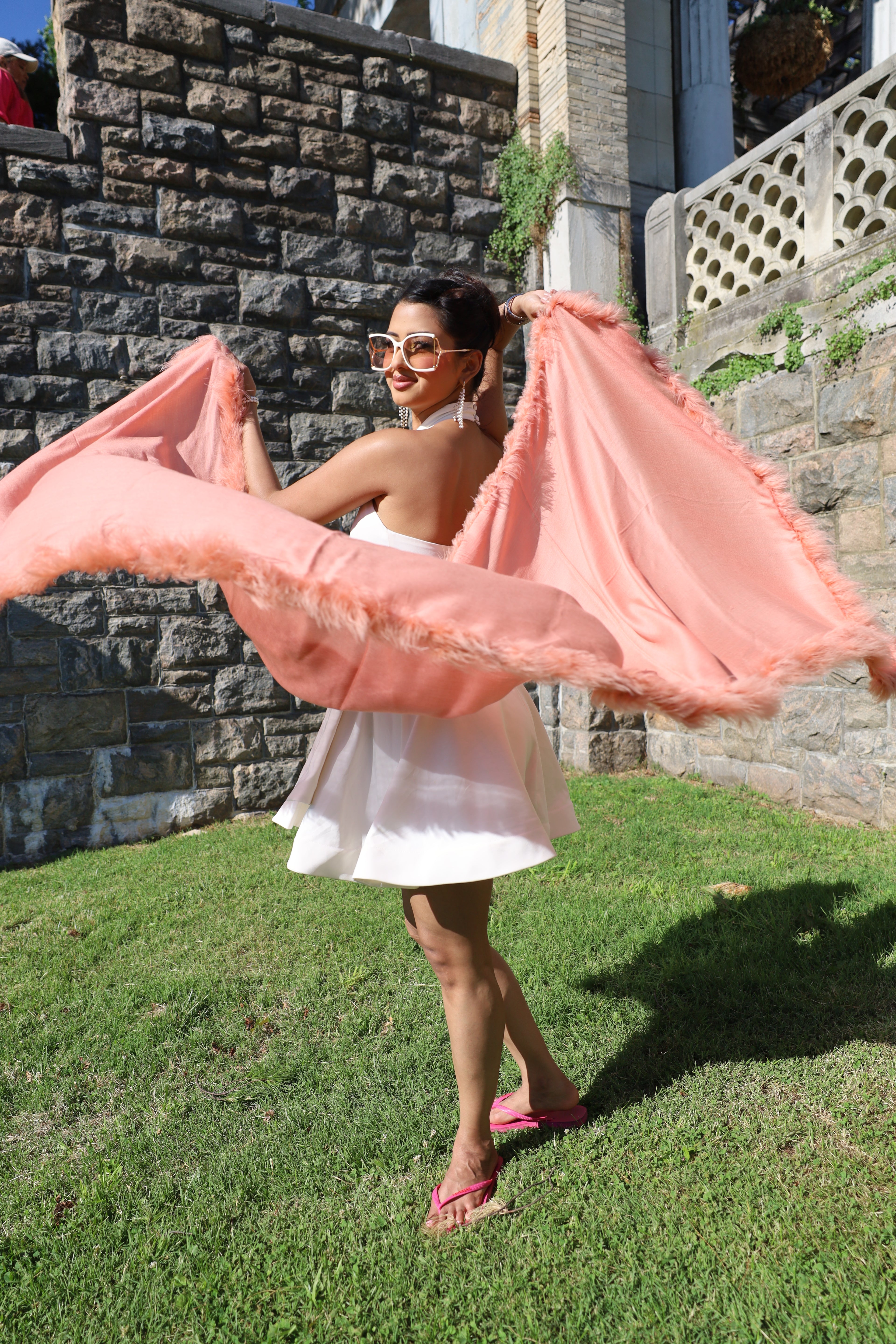 Cashmere Wool Marabou Shawl