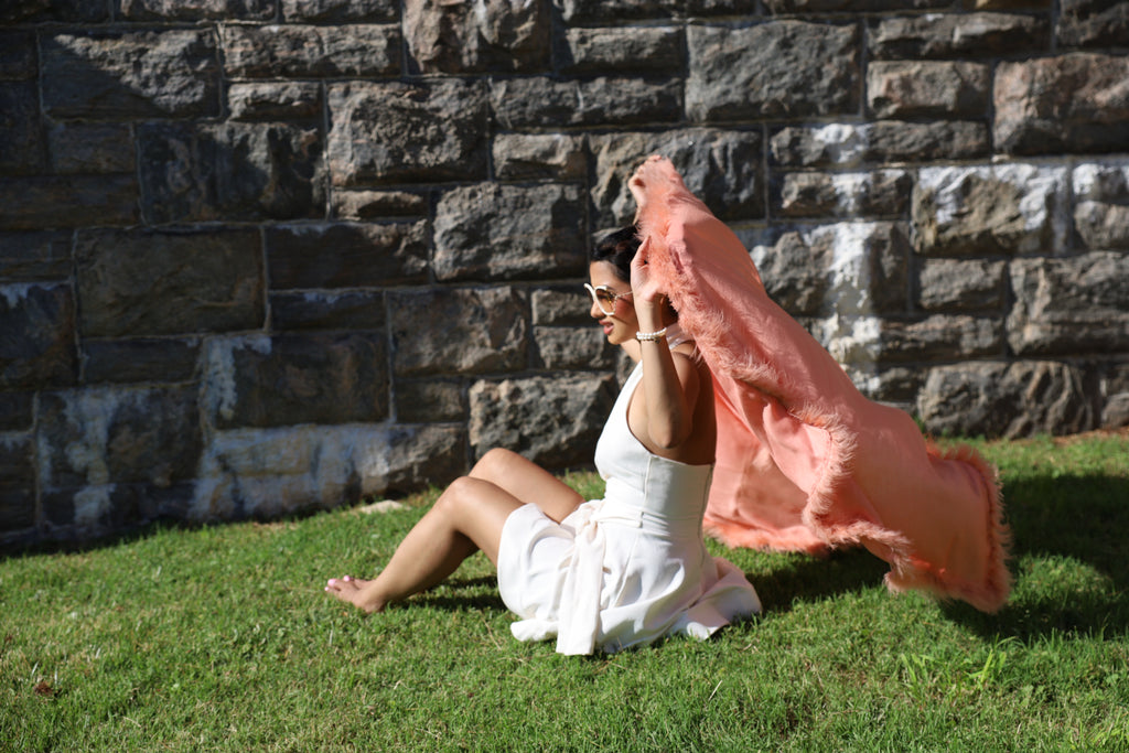 Cashmere Wool Marabou Shawl