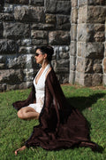 Cashmere wool shawl with fur lining