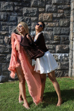Cashmere wool shawl with fur lining