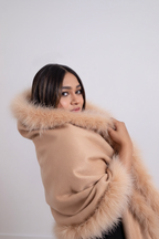 XL Marabou Feather Wool Shawl