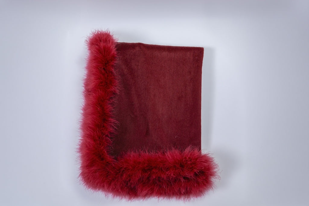XL Marabou Feather Wool Shawl