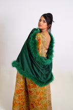XL Marabou Feather Silk Shawl