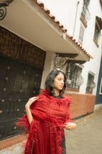 Ostrich Feather Cashmere Shawl