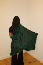 XL Marabou Feather Silk Shawl