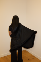 XL Marabou Feather Silk Shawl