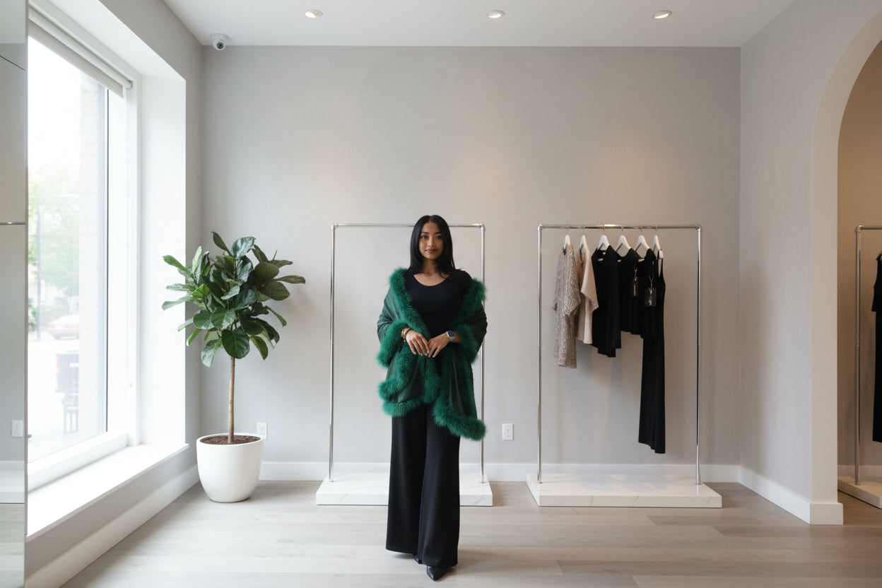 XL Marabou Feather Silk Shawl